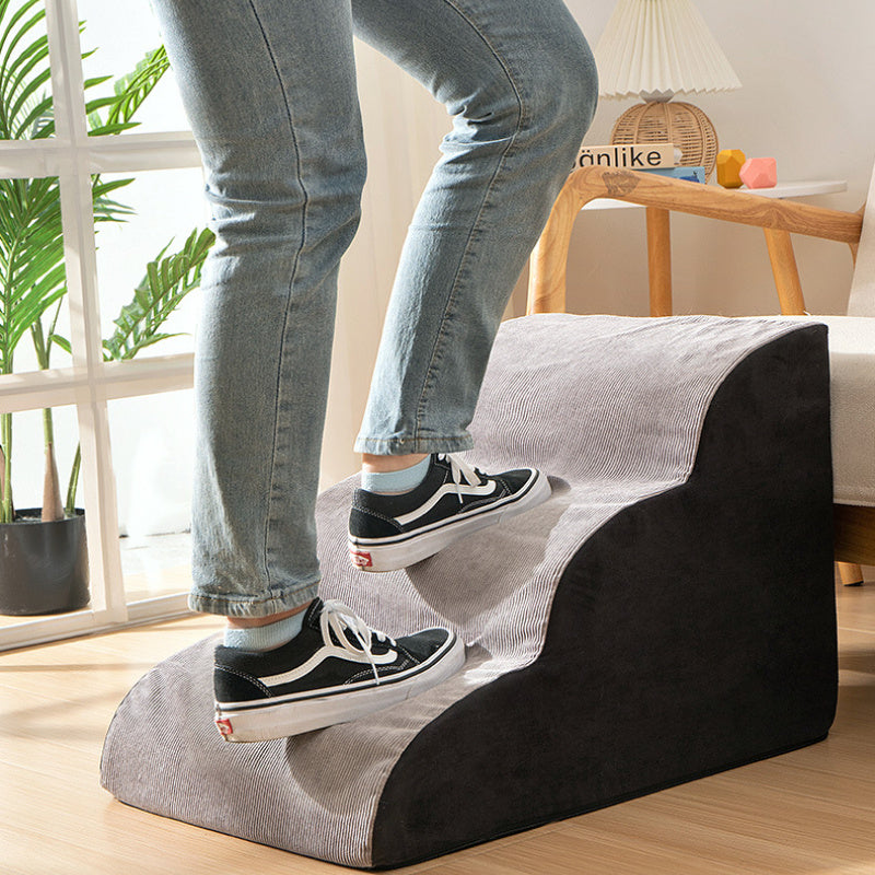 3-step wave dog stairs next to a sofa