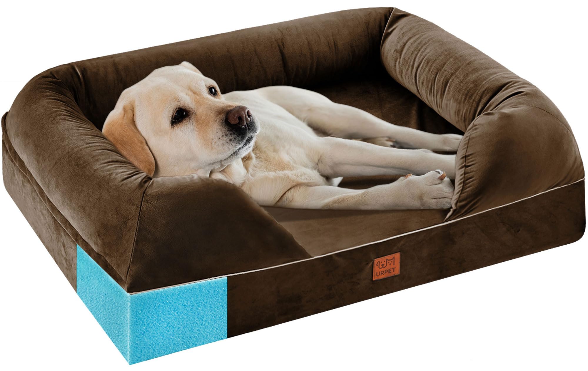 Small orthopedic memory foam dog bed with washable cover